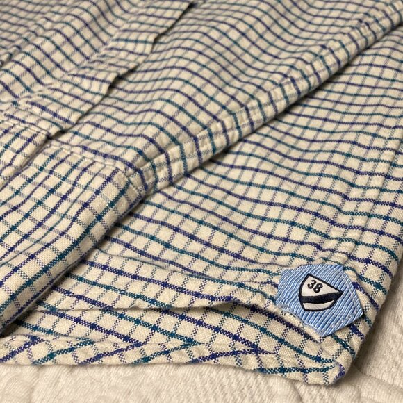 Vintage Cremieux - Size L - White with Subtle Blue / Purple plaid - Picture 7 of 9
